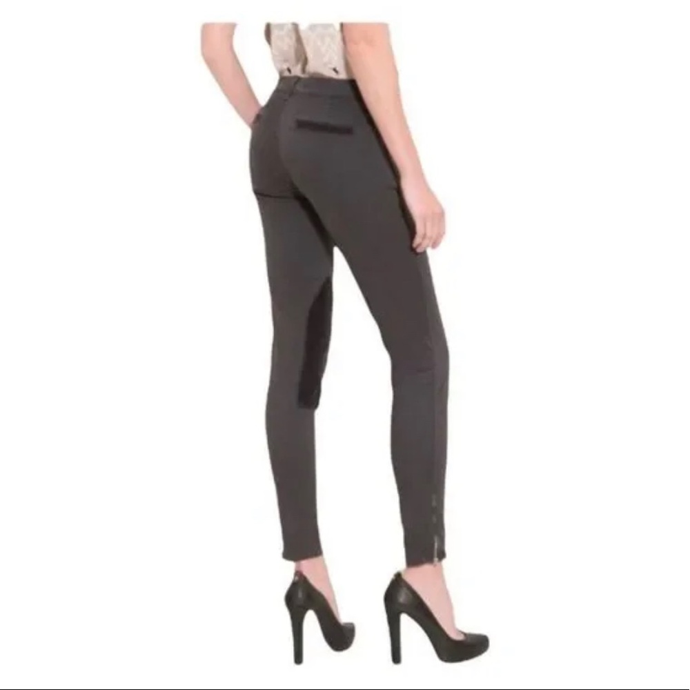 J Brand Charcoal Black/Grey Jodhpur Ankle Zip Skinny Shark Skin Pants